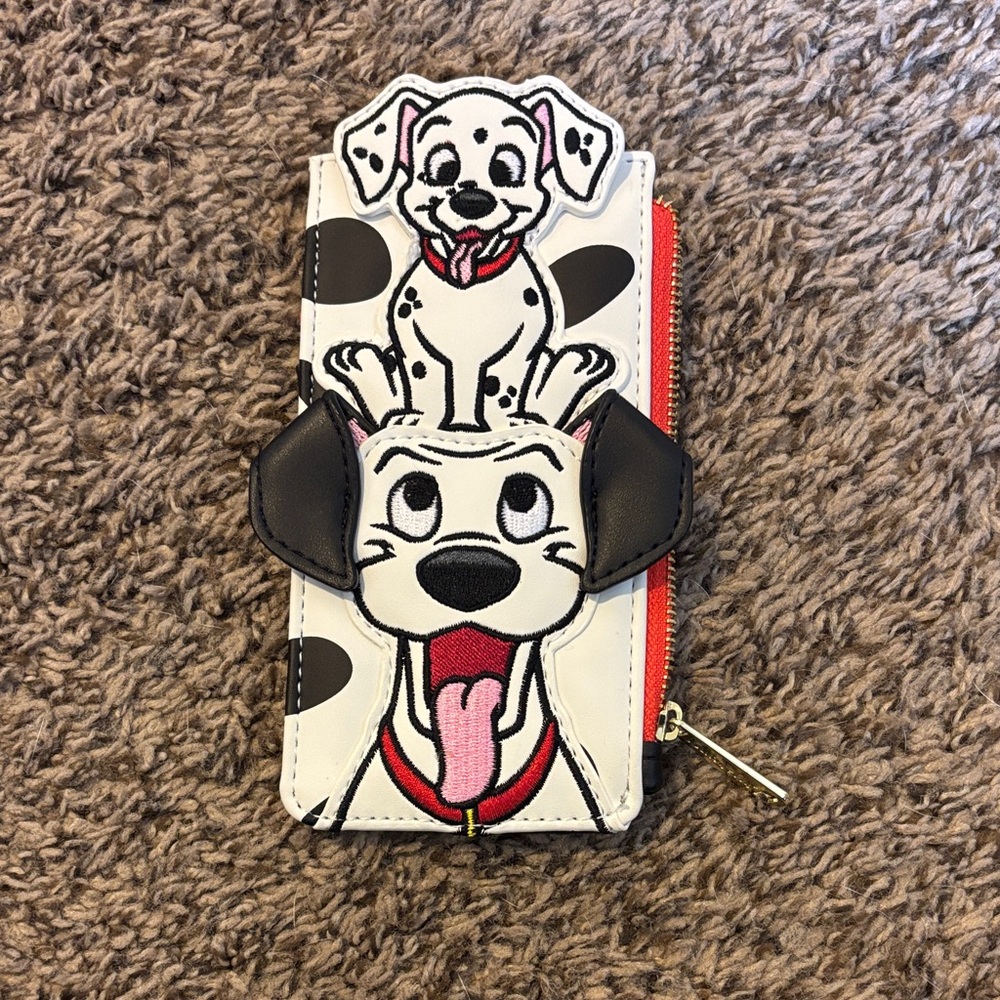 Loungefly 101 Dalmatians Stacked Pup Zip Wallet - White, Black & Red